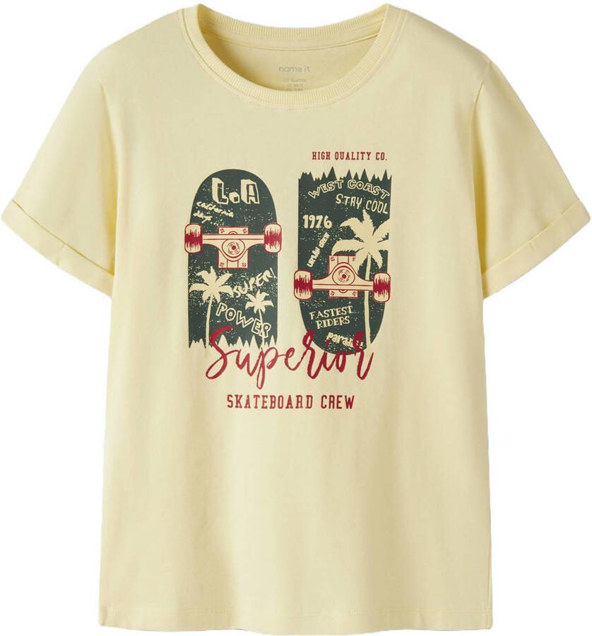 NAME IT KIDS T-shirt lichtgeel
