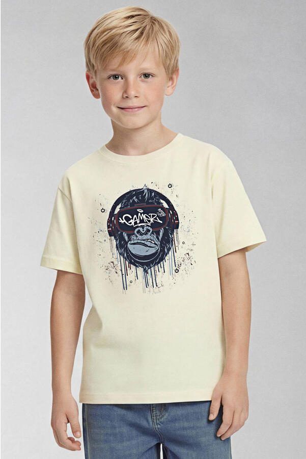 NAME IT KIDS T-shirt lichtgeel