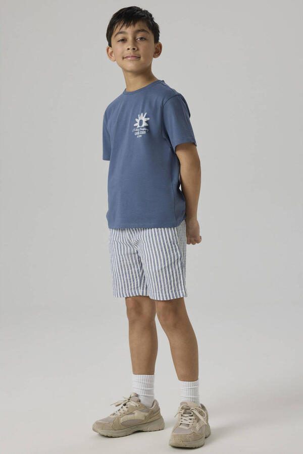 NAME IT KIDS T-shirt met backprint blauw