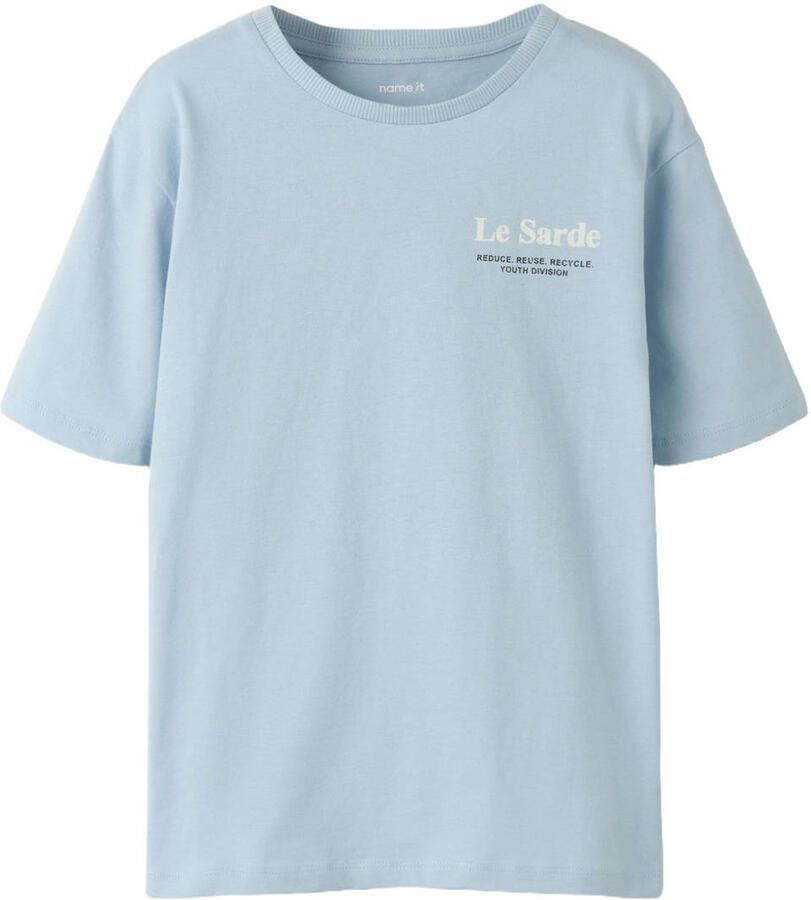 NAME IT KIDS T-shirt met backprint blauw