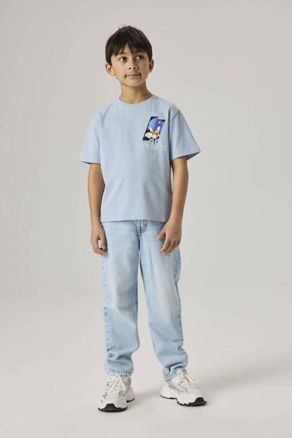 NAME IT KIDS T-shirt met backprint blauw