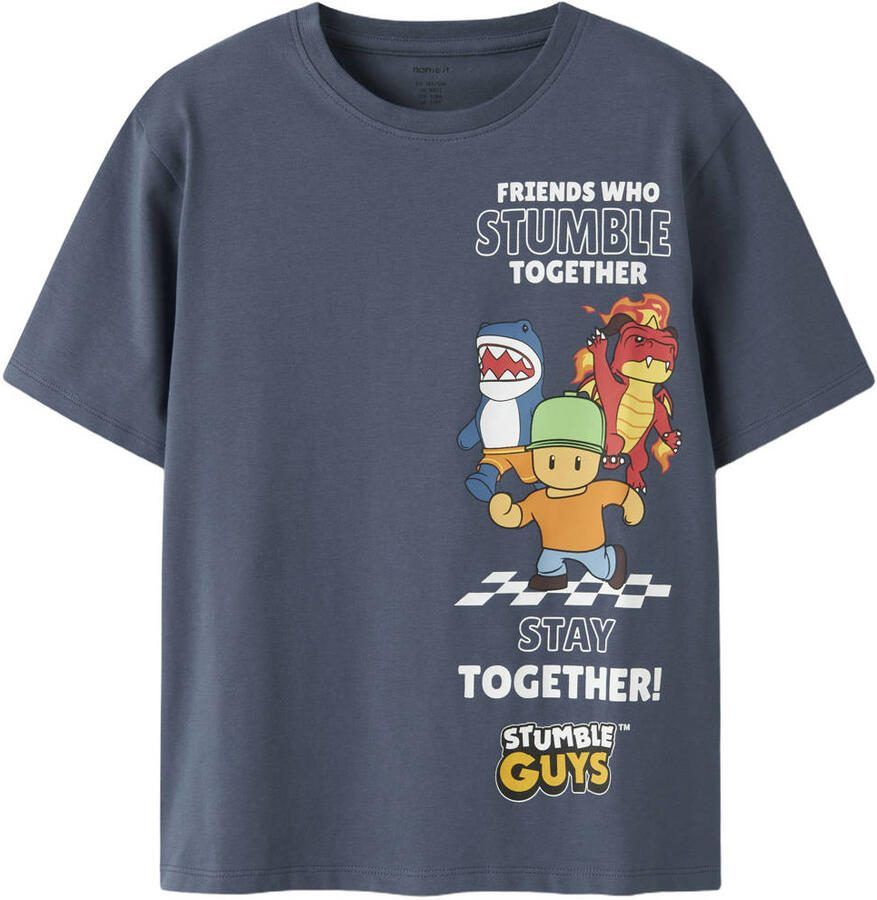 NAME IT KIDS T-shirt met backprint blauw - Foto 2