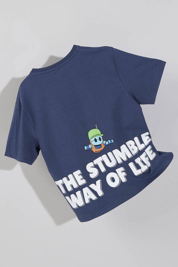 NAME IT KIDS T-shirt met backprint blauw - Foto 3