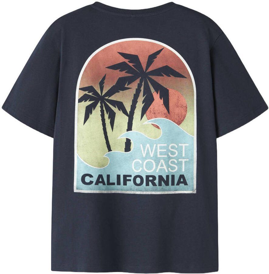 NAME IT KIDS T-shirt met backprint donkerblauw