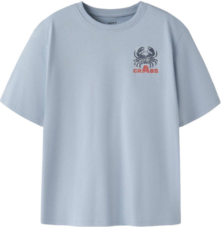 NAME IT KIDS T-shirt met backprint lichtblauw - Foto 2