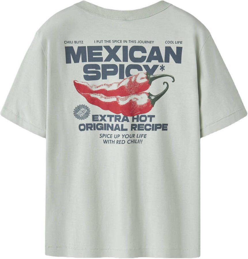 NAME IT KIDS T-shirt met backprint lichtblauw