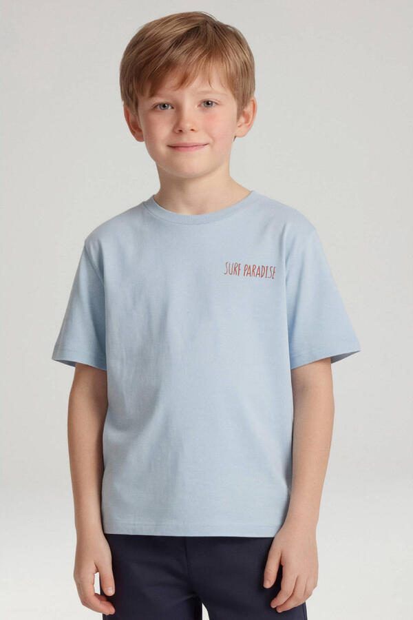 NAME IT KIDS T-shirt met backprint lichtblauw