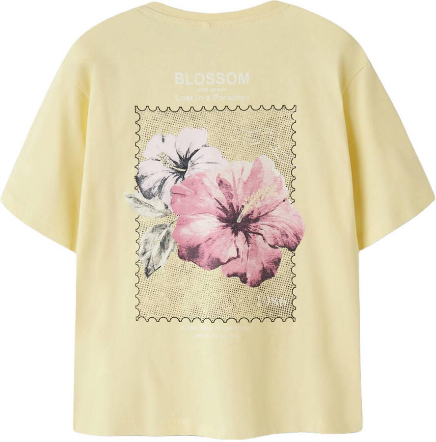 NAME IT KIDS T-shirt met backprint lichtgeel - Foto 2