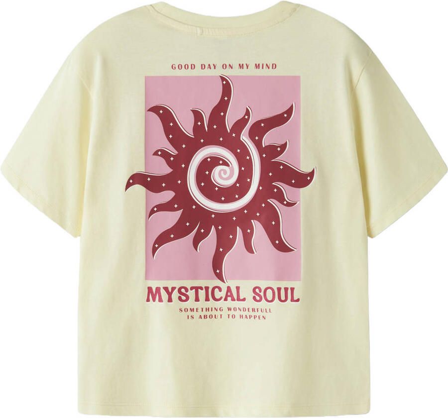 NAME IT KIDS T-shirt met backprint lichtgeel - Foto 2