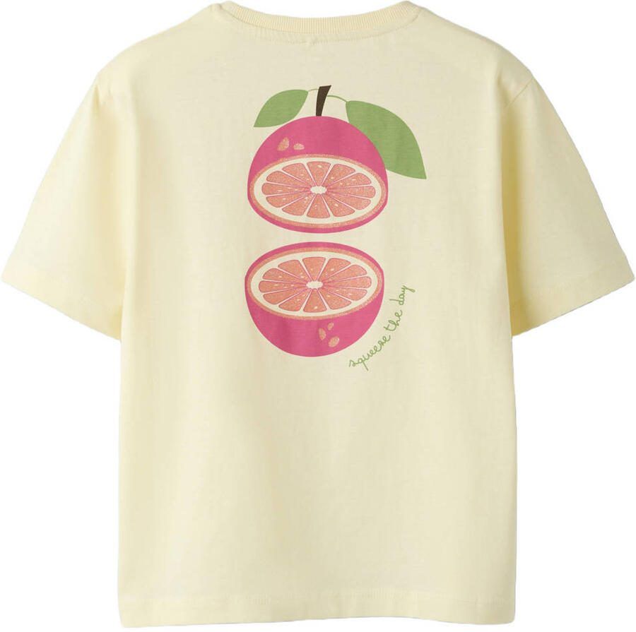 NAME IT KIDS T-shirt met backprint lichtgeel - Foto 2