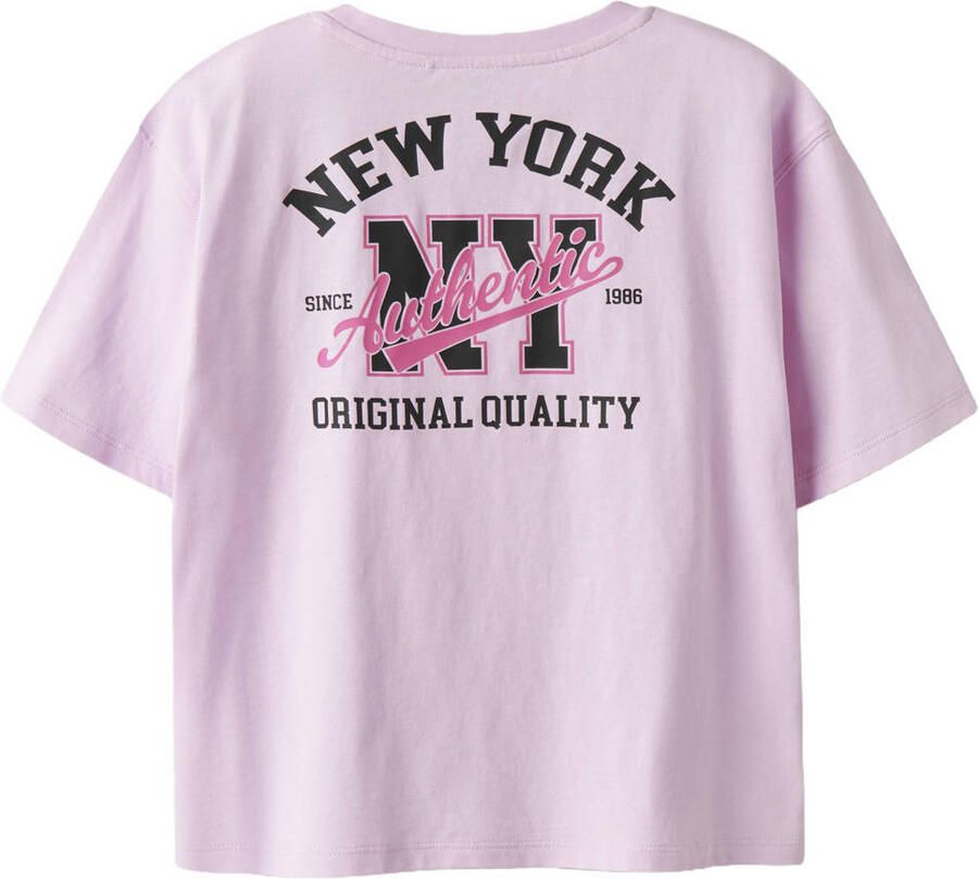 NAME IT KIDS T-shirt met backprint lichtroze