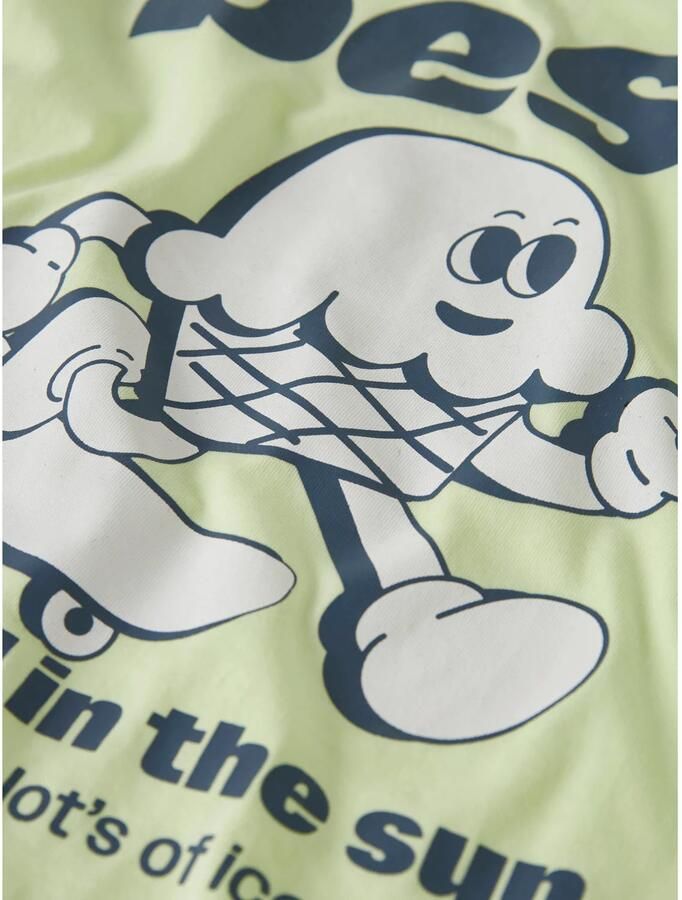 NAME IT KIDS T-shirt met backprint limegroen - Foto 3