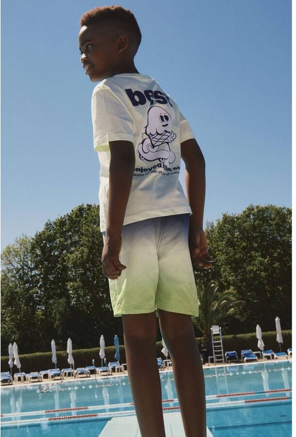 NAME IT KIDS T-shirt met backprint limegroen Jongens Katoen Ronde hals - Foto 3
