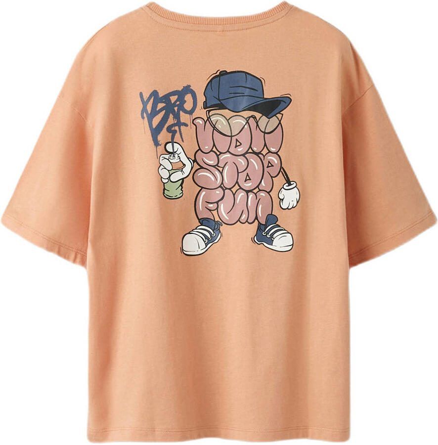 NAME IT KIDS T-shirt met backprint oranje - Foto 2