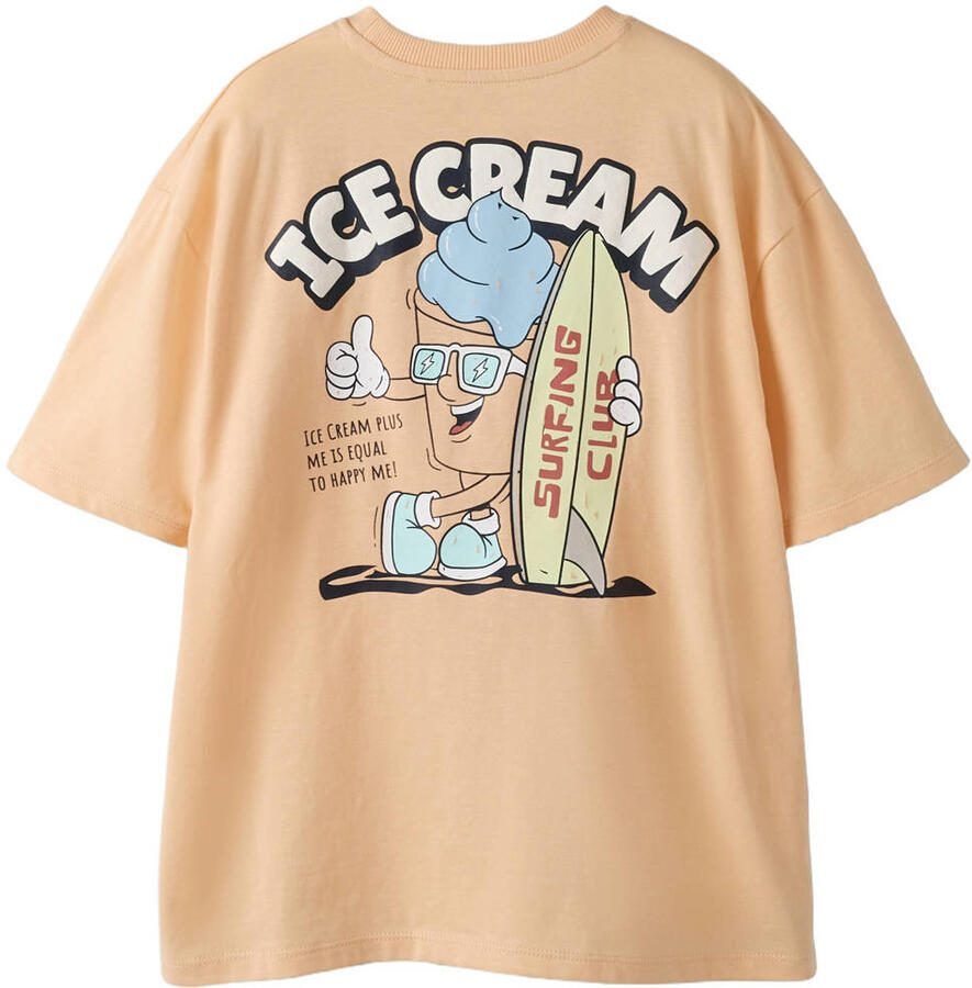 NAME IT KIDS T-shirt met backprint oranje