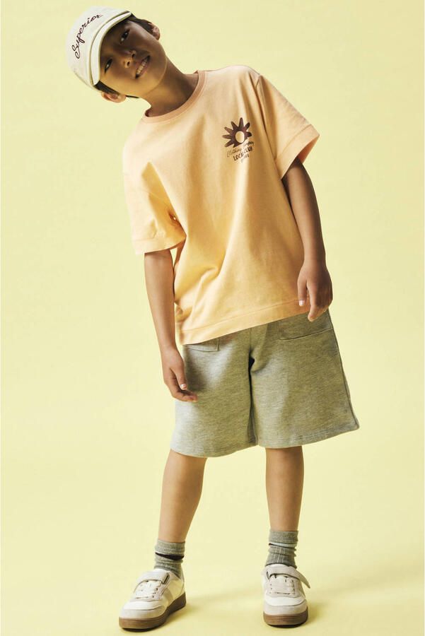 NAME IT KIDS T-shirt met backprint oranje