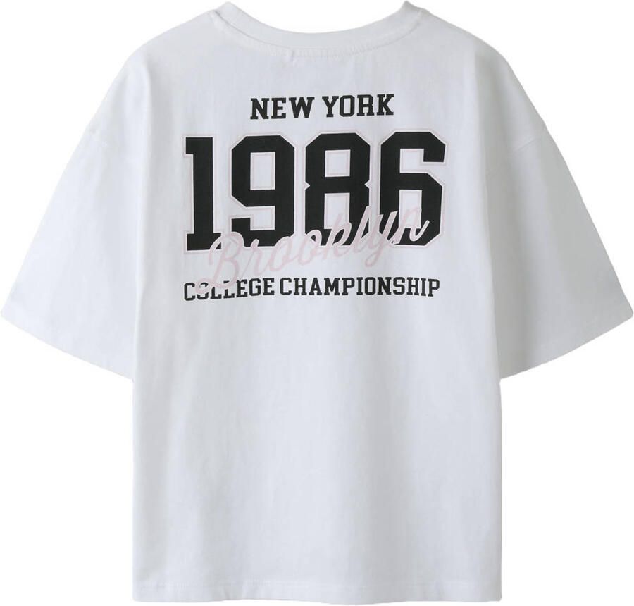 NAME IT KIDS T-shirt met backprint wit
