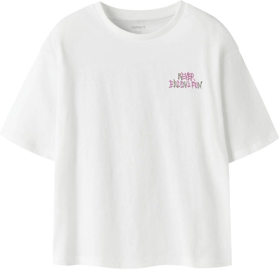 NAME IT KIDS T-shirt met backprint wit