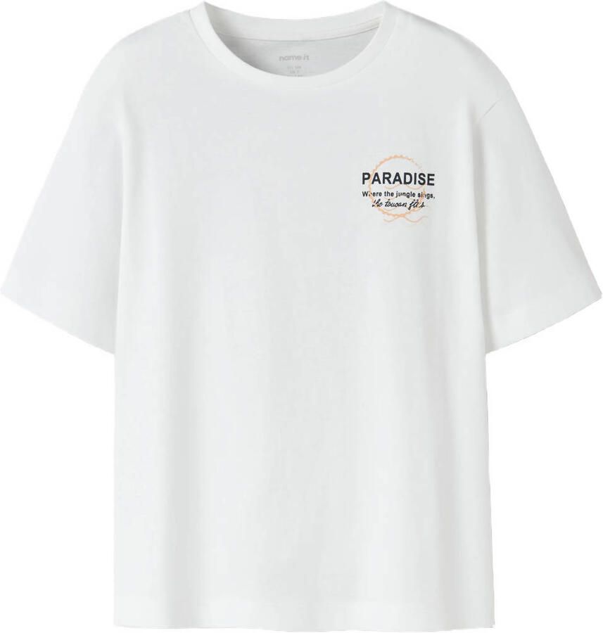 NAME IT KIDS T-shirt met backprint wit