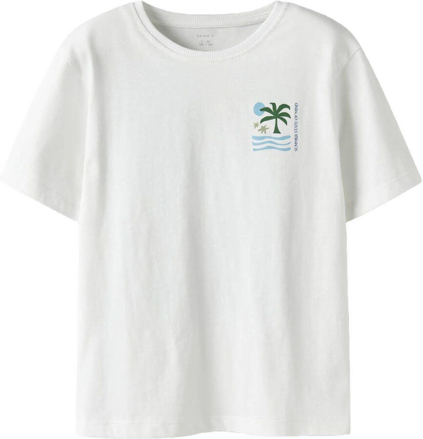 NAME IT KIDS T-shirt met backprint wit