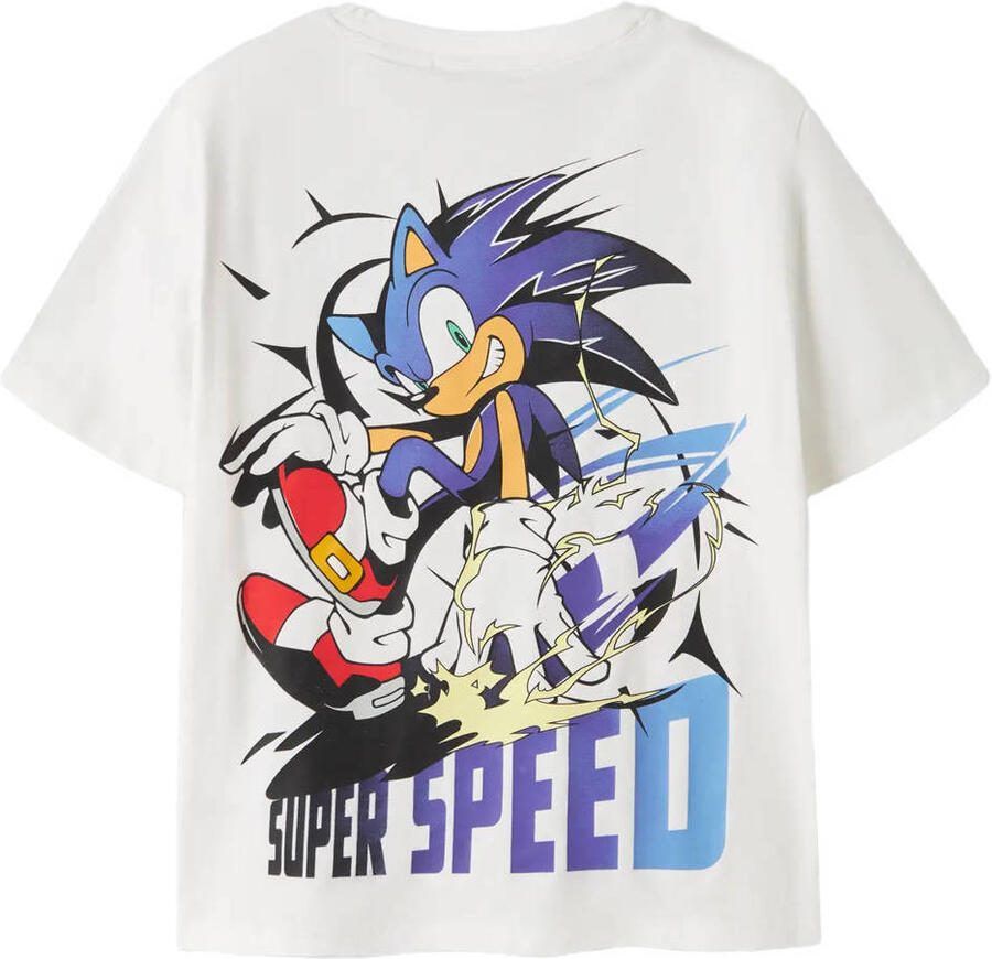 NAME IT KIDS T-shirt met backprint wit