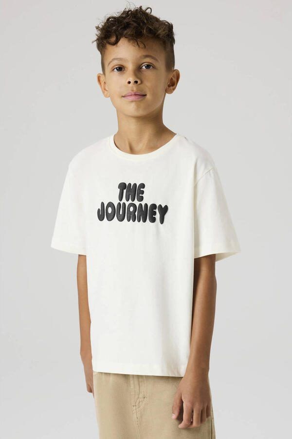 NAME IT KIDS T-shirt met backprint wit
