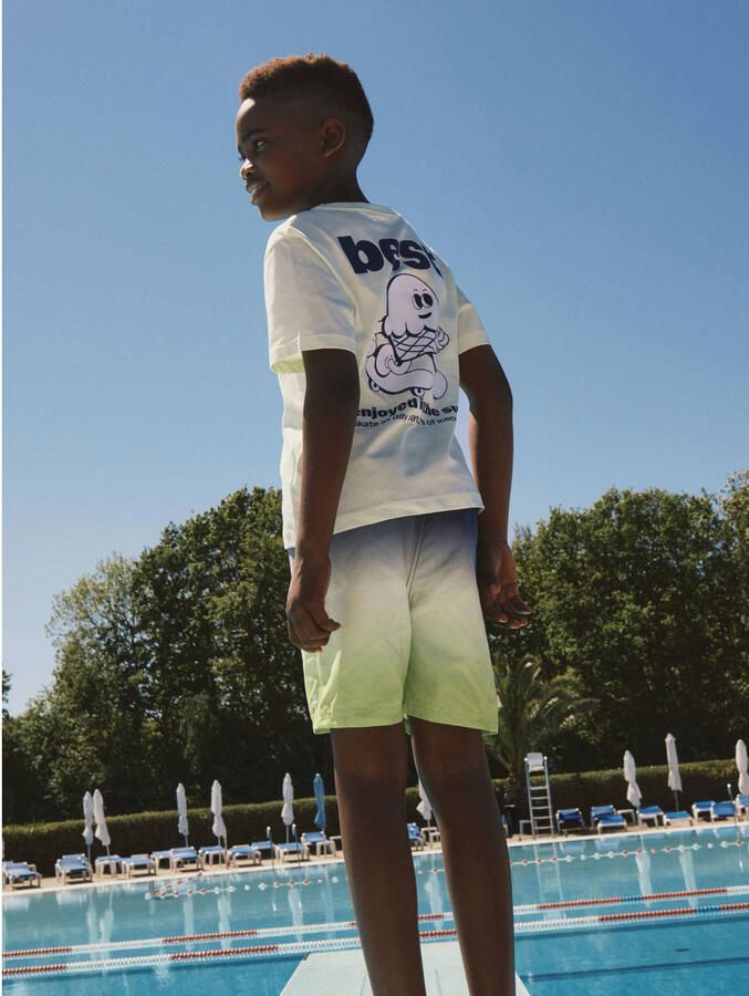 NAME IT KIDS zwemshort limegroen donkerblauw - Foto 3