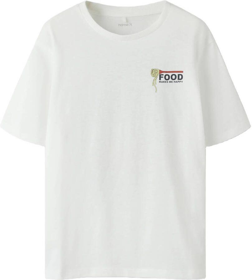 NAME IT KIDS T-shirt met backprint wit