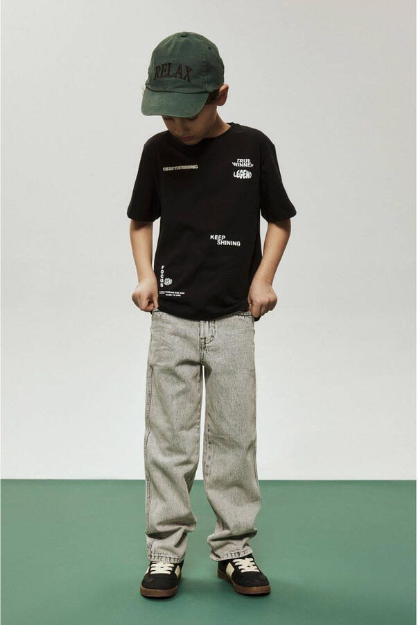 NAME IT KIDS T-shirt met backprint zwart