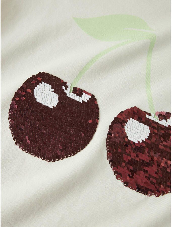 NAME IT KIDS T-shirt met pailletten ecru - Foto 3
