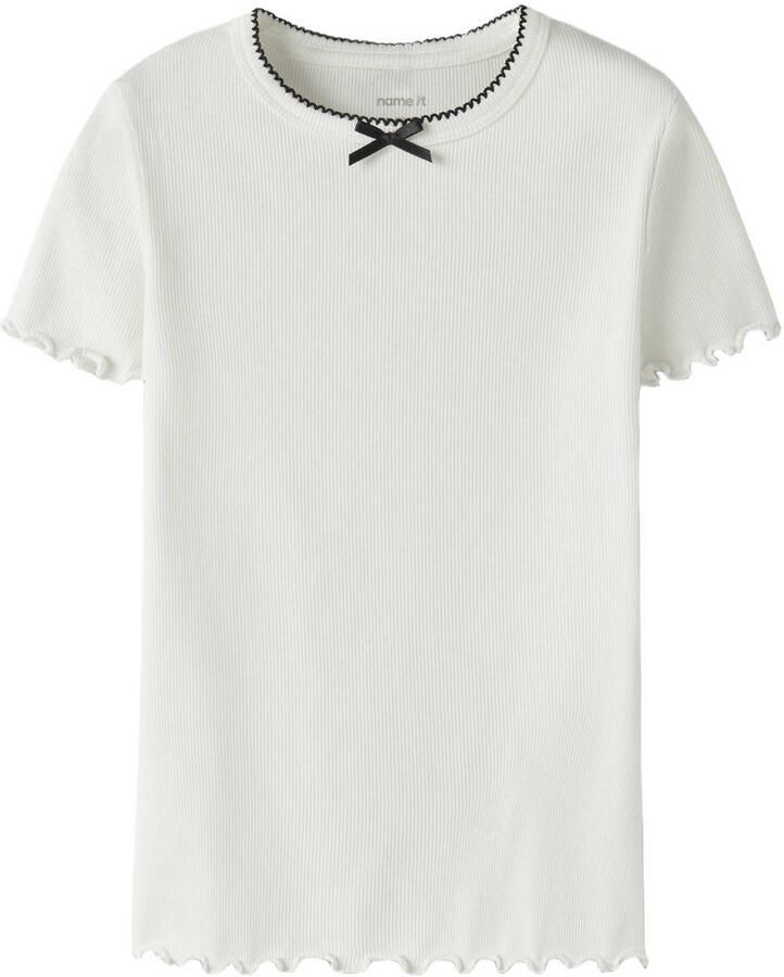 NAME IT KIDS T-shirt met textuur wit
