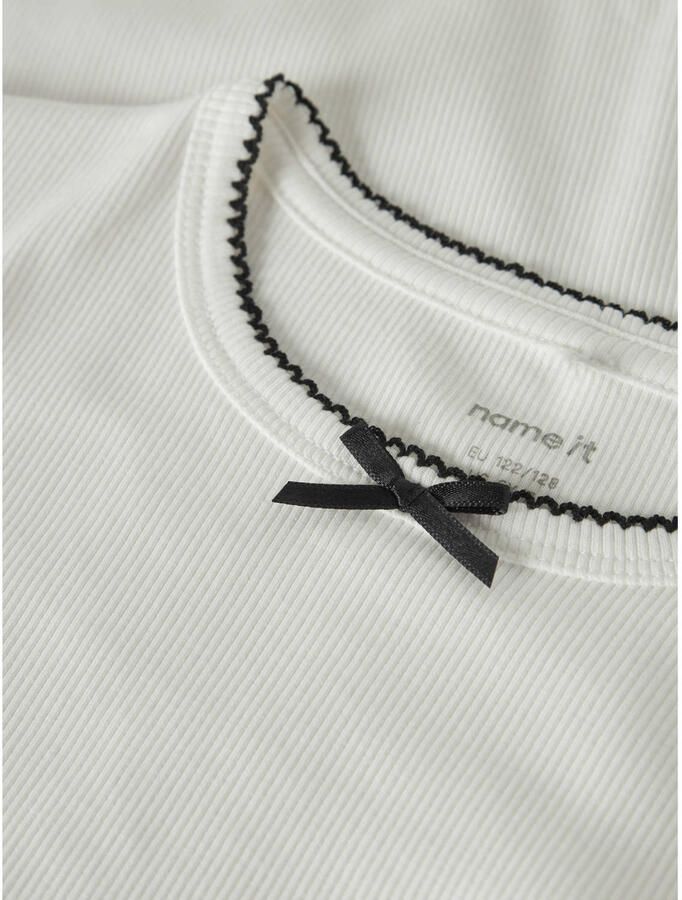 NAME IT KIDS T-shirt met textuur wit - Foto 3