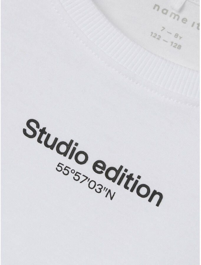 Name it KIDS T-shirt NKMBRODY met tekst wit Jongens Katoen Ronde hals Tekst 122 128