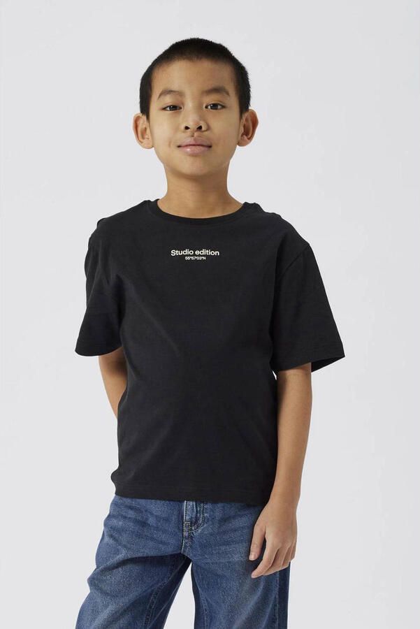 Name it KIDS T-shirt NKMBRODY met tekst zwart Jongens Katoen Ronde hals 122 128