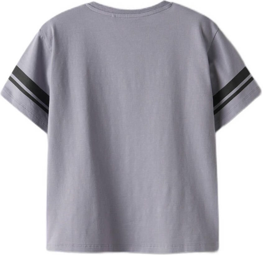 NAME IT KIDS T-shirt paars Meisjes Stretchkatoen Ronde hals Printopdruk