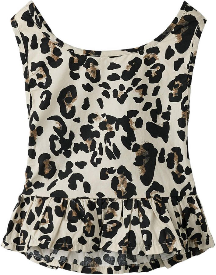 NAME IT KIDS top met panterprint beige