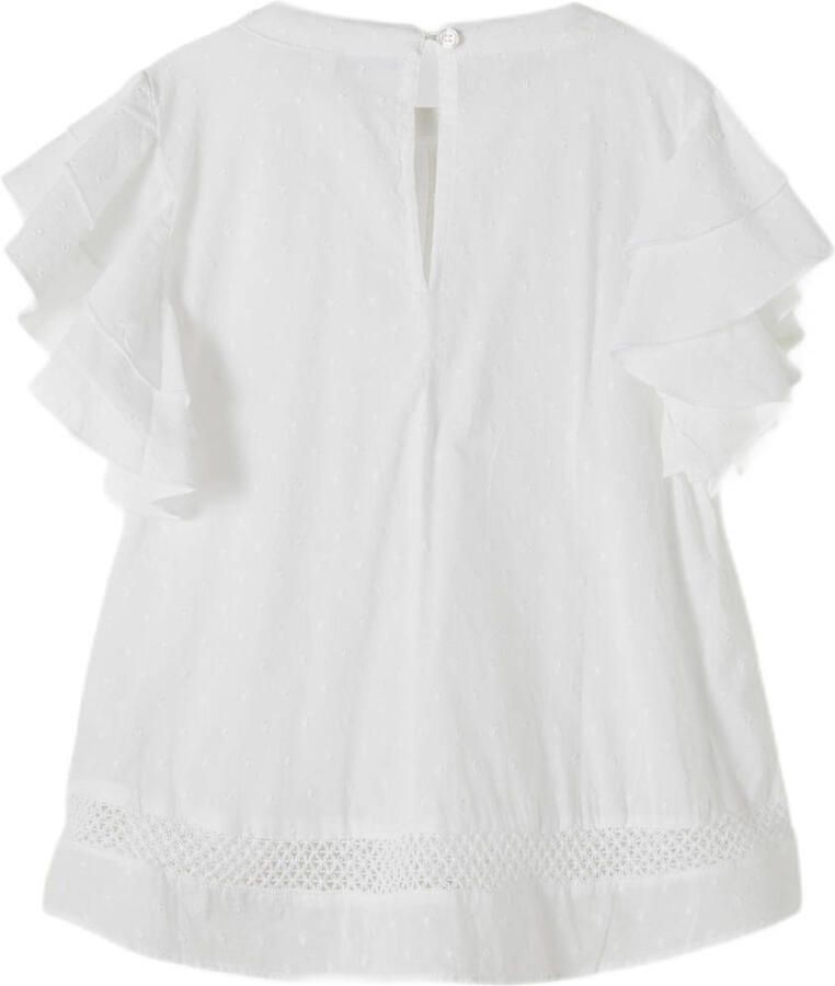 Name it KIDS top NKFFARIDE wit Meisjes Katoen Ronde hals Effen 146 152