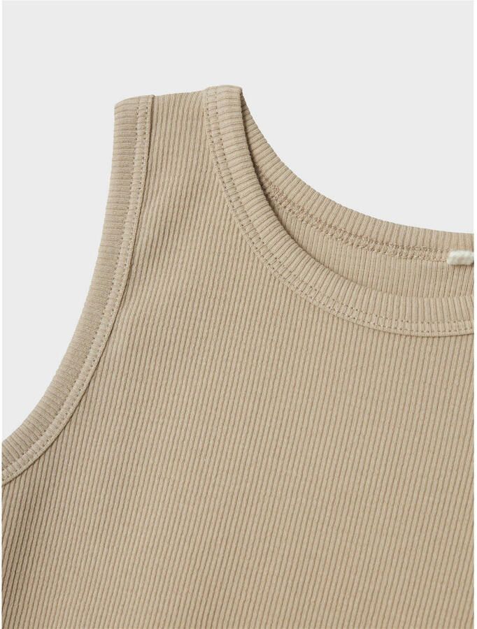 Name it KIDS top NKFNAKAL SL CROP TOP NOOS beige Meisjes Katoen Ronde hals 134 140 - Foto 2