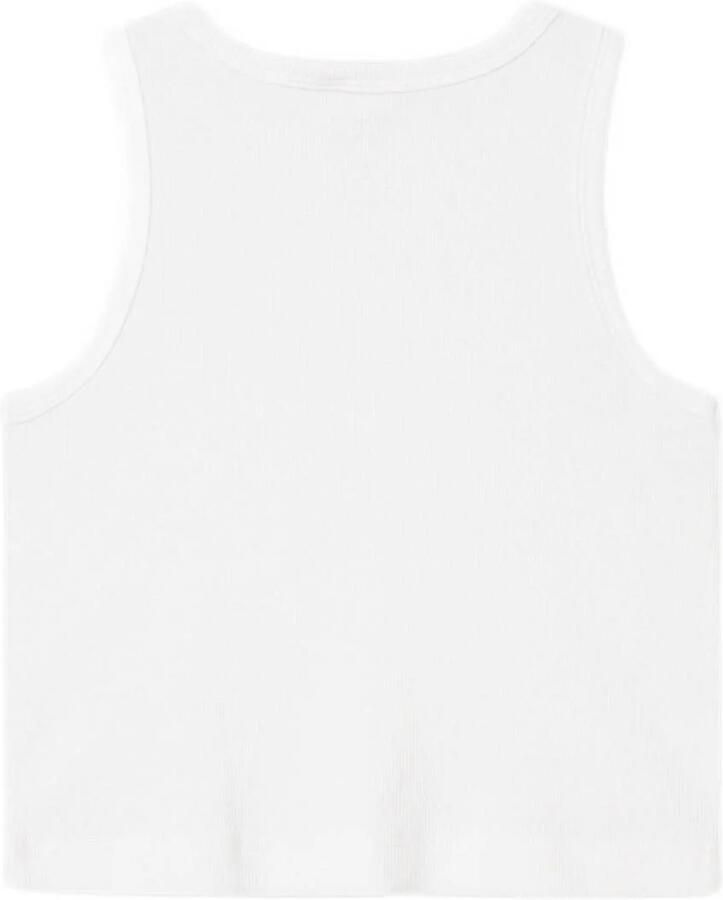 Name it KIDS top NKFNAKAL SL CROP TOP NOOS wit Meisjes Katoen Ronde hals 134 140