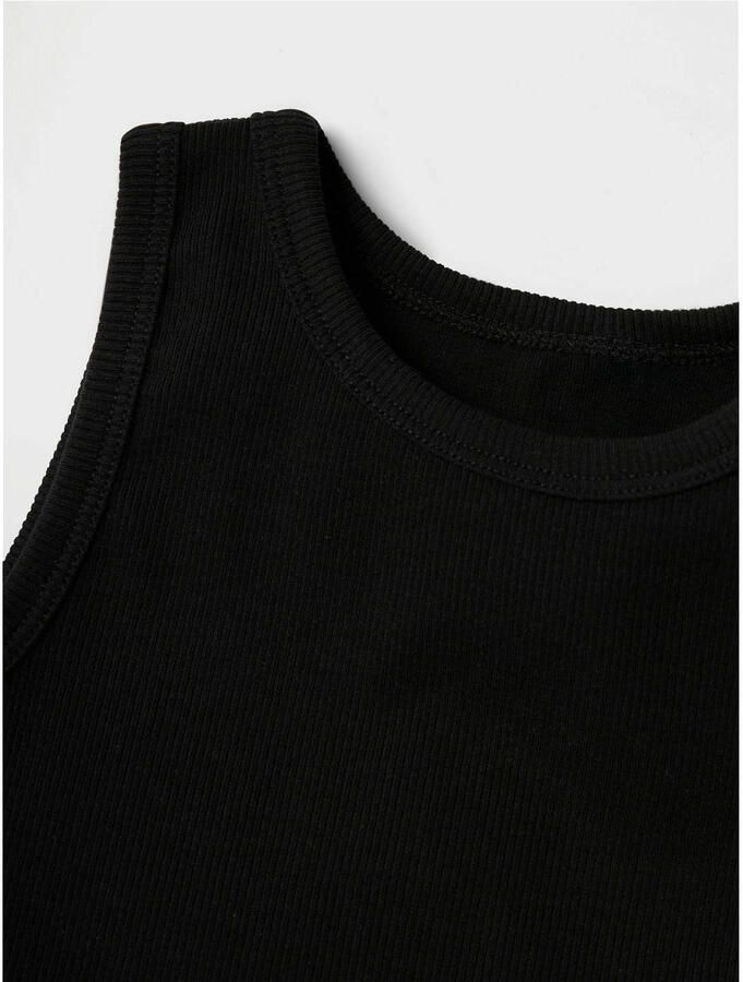 Name it KIDS top NKFNAKAL SL CROP TOP NOOS zwart Meisjes Katoen Ronde hals 146 152 - Foto 2