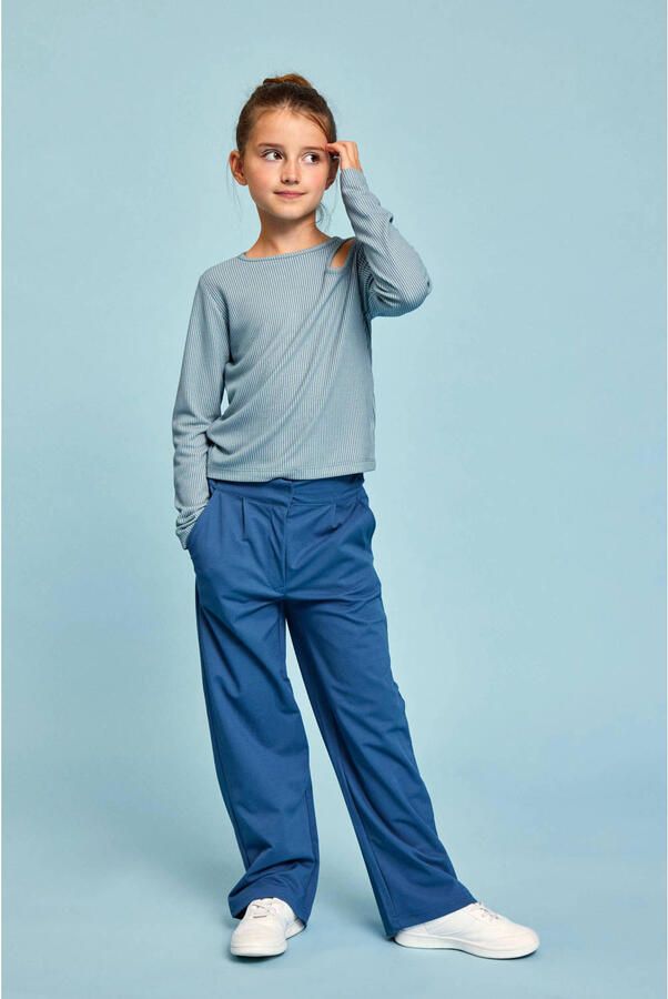 Name it KIDS top NKFNINNIE lichtblauw Meisjes Viscose Ronde hals Effen 134 140