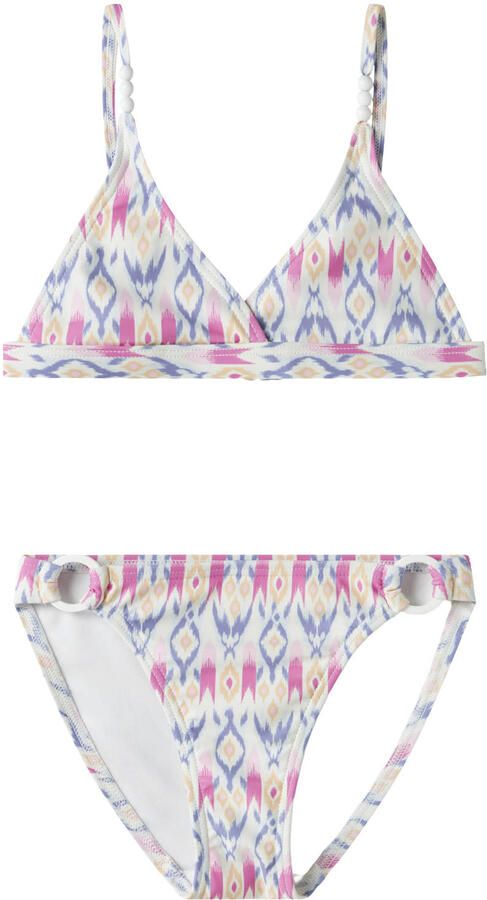 NAME IT KIDS triangel bikini paars roze wit