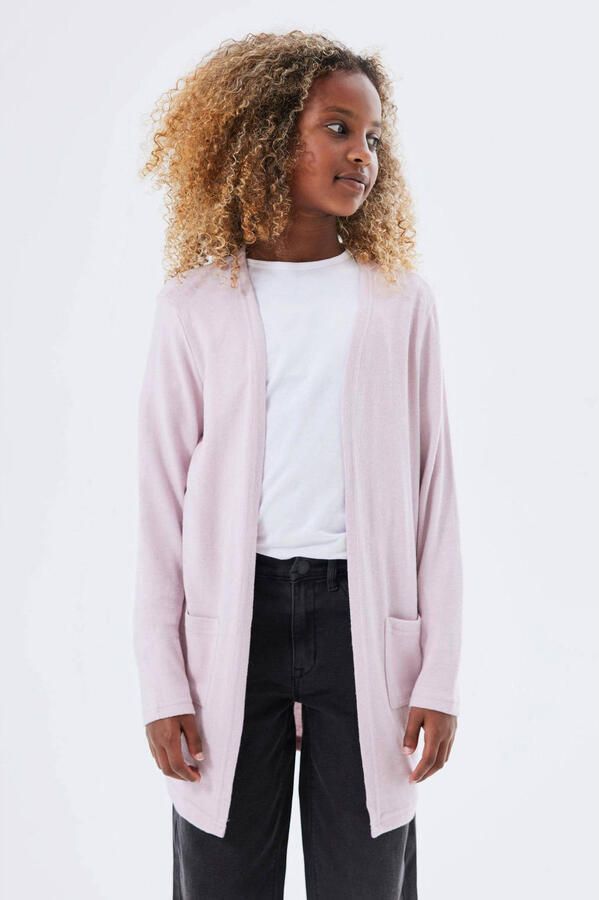 Name it KIDS vest NKFVICTI lichtroze Meisjes Viscose Openvallende hals 122 128 - Foto 2