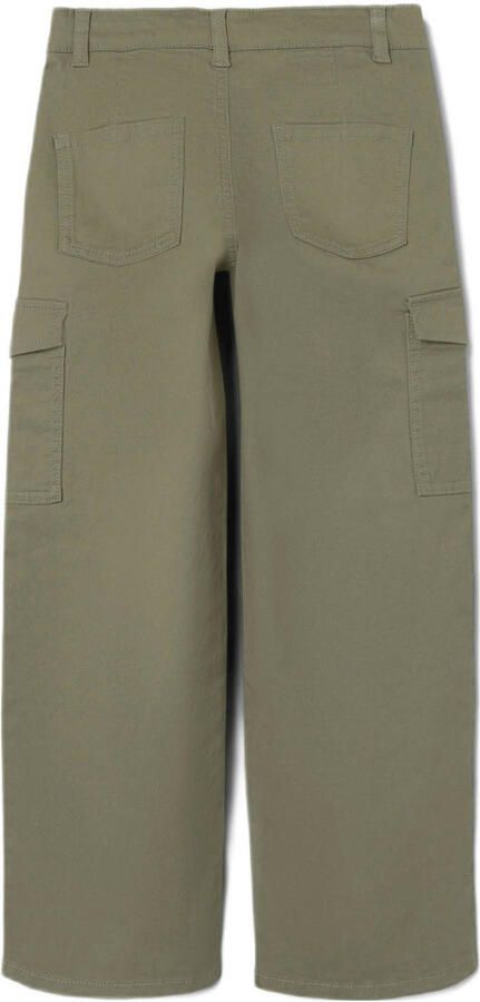 Name it KIDS wide leg cargobroek NKFROSE army groen Meisjes Stretchdenim 164 - Foto 3
