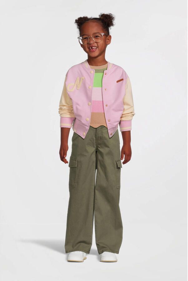 Name it KIDS wide leg cargobroek NKFROSE army groen Meisjes Stretchdenim 164 - Foto 2