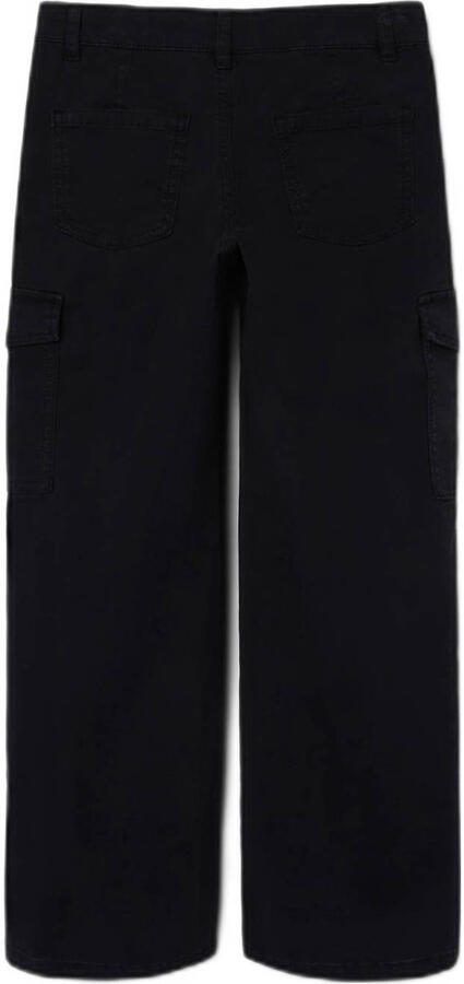Name it KIDS wide leg cargobroek NKFROSE zwart Meisjes Stretchdenim Effen 116 - Foto 3