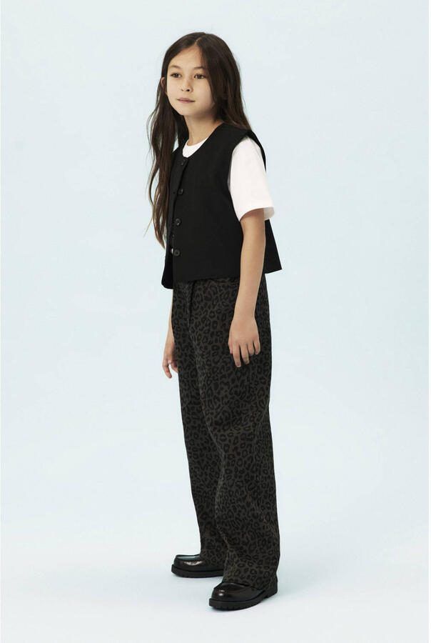 NAME IT KIDS wide leg casual broek donkerbruin - Foto 2