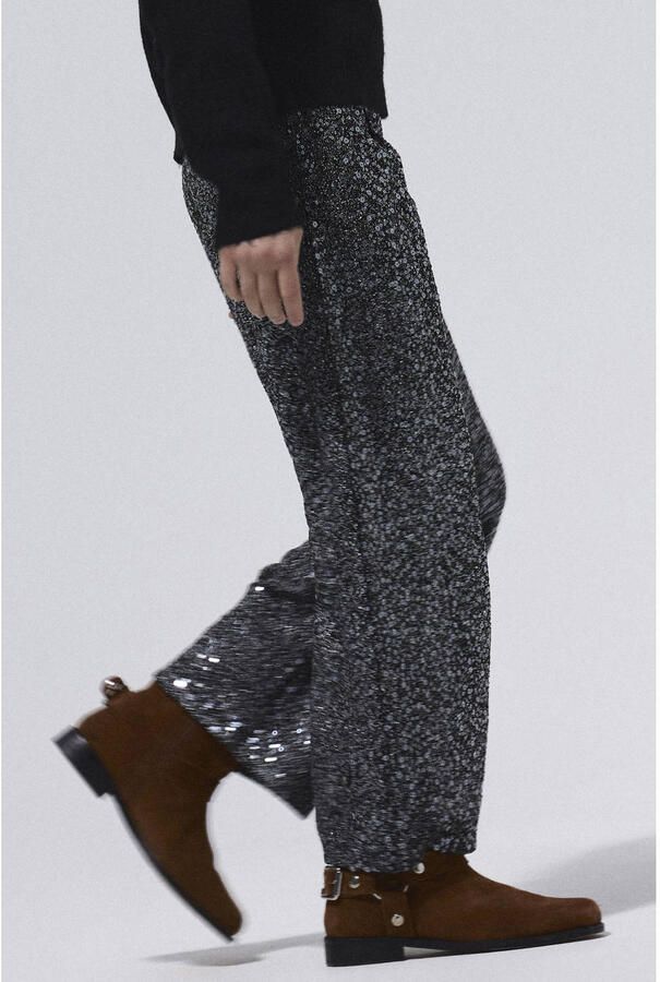 NAME IT KIDS wide leg casual broek zwart