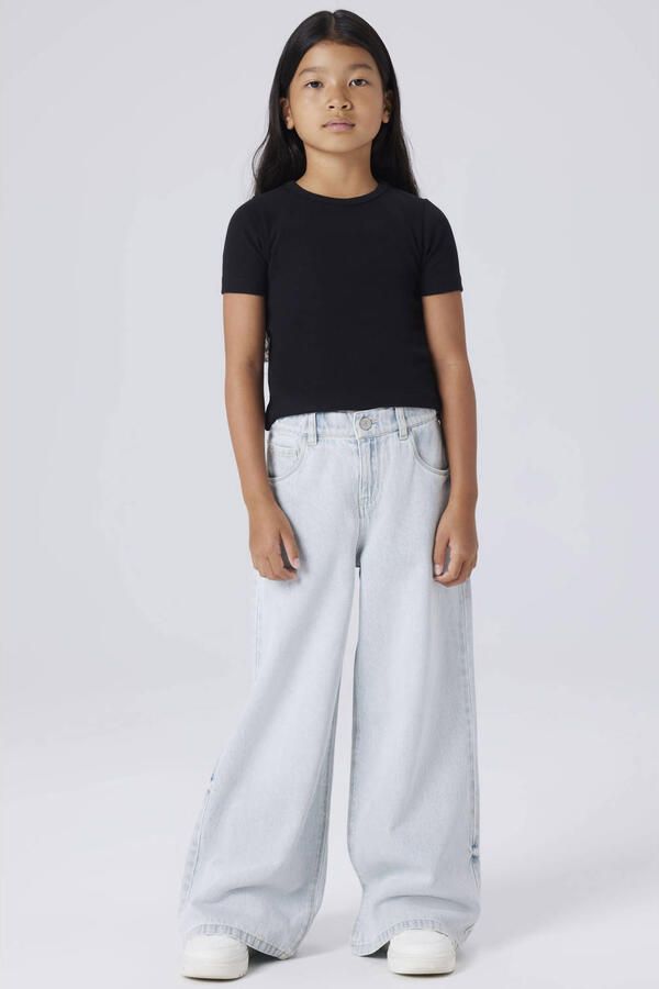 NAME IT KIDS wide leg jeans light blue denim - Foto 3