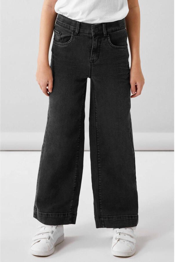 Name it KIDS wide leg jeans NKFROSE black denim Zwart Meisjes Stretchdenim 170